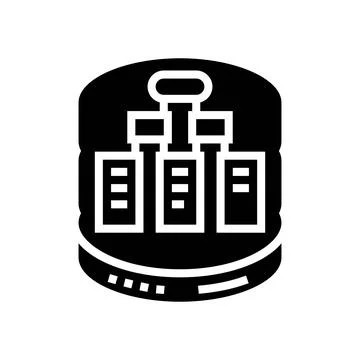 Database design glyph icon vector illustration Stock Illustration