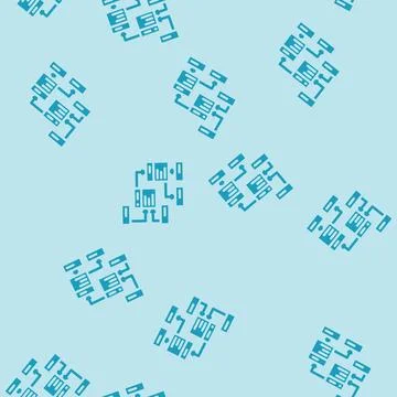 Database design glyph vector seamless pattern 스톡 일러스트