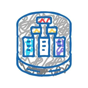 Database design icon doodle illustration 库存插图