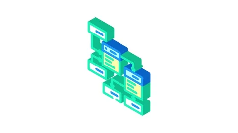 Database design isometric icon animation Stock Footage 327289417