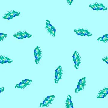 Database design isometric icon seamless pattern Stock Illustration