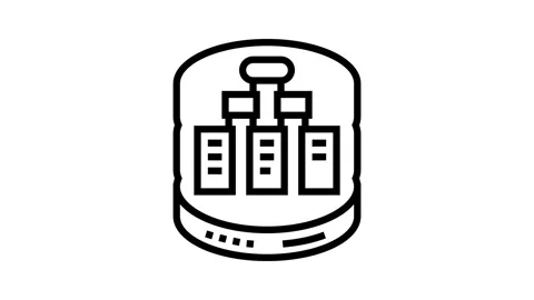 Database design line icon animation Stock Footage 326132269