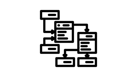Database design line icon animation Stock Footage 326759767