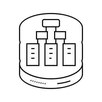 Database design line icon vector illustration Stockillustratie