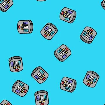 Database design vector seamless pattern Illustrazione stock