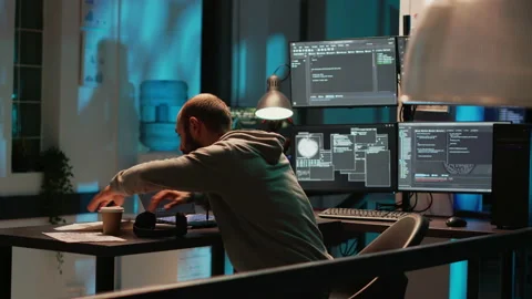 Database developer searching for something on desk Stock Footage 224576720