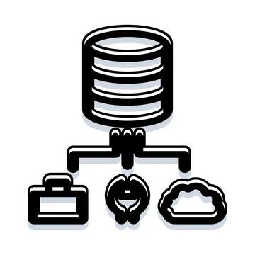Database distributing digital information to business and cloud イラスト素材