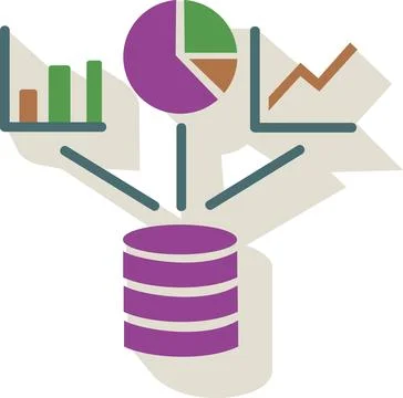 Database distribution icon for data management Stock Illustration