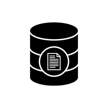 Database Document Records Black Filled Style Icon Stock Illustration