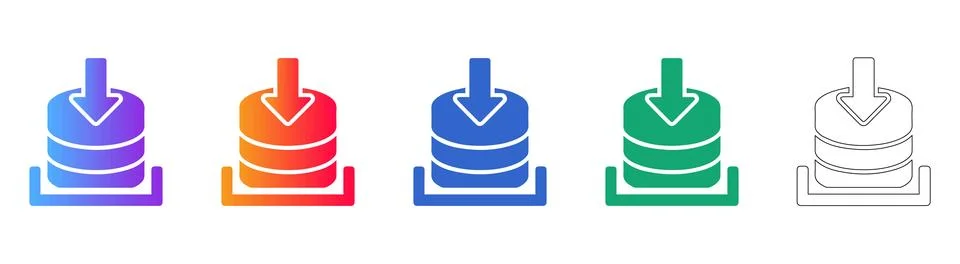 Database Download Icons Stock-Illustration