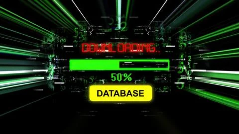 Database download progress bar on the screen 스톡 일러스트