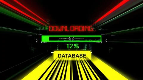 Database download progress bar on the screen Illustrazione stock