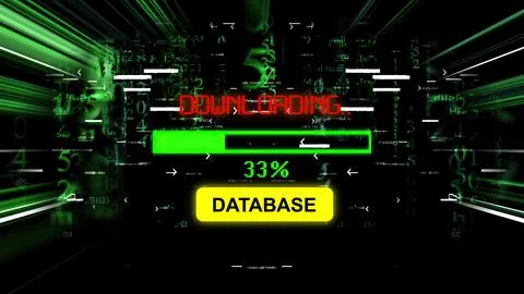 Database download progress bar on the screen Illustrazione stock