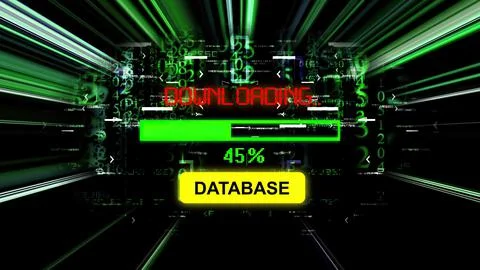 Database download progress bar on the screen 스톡 일러스트