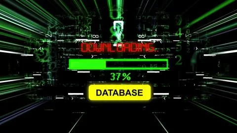 Database download progress bar on the screen Stock Illustration