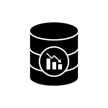 Database Downward Analytics Graph Black Filled Style Icon Stock Illustration