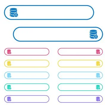 Database error icons in rounded color ghost buttons Illustrazione stock