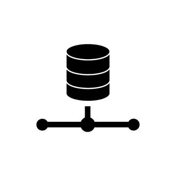 Database Expand Extension Black Filled Style Icon Stock Illustration