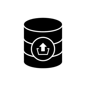 Database Export Transfer Black Filled Style Icon Stock Illustration
