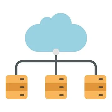 Database flat clipart vector illustration Stock Illustration