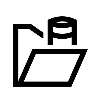 Database folder icon isolated on transparent background Stock Illustration