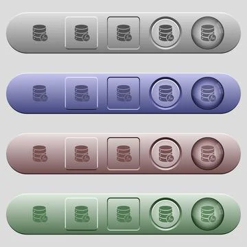 Database functions icons on horizontal menu bars Stock Illustration