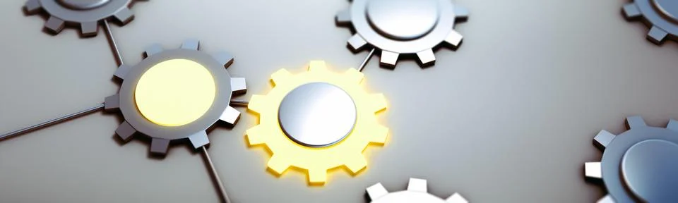 Database gears concept 3d rendering Illustrazione stock