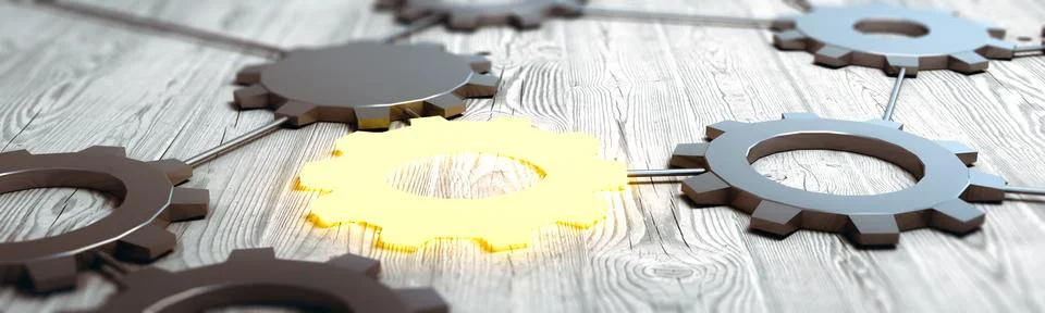 Database gears concept 3d rendering Stock Illustration