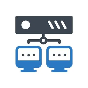 Database glyph color icon Stock Illustration