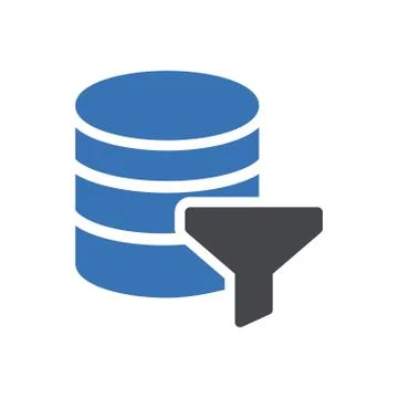 Database glyph color icon 스톡 일러스트