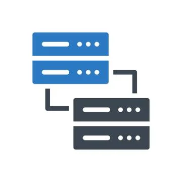 Database glyph colour icon Stock Illustration
