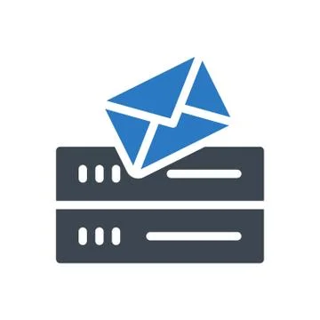 Database glyph colour icon Stock Illustration