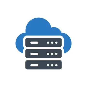 Database glyph colour icon Stock Illustration