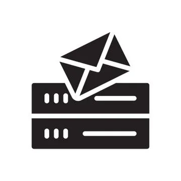 Database glyph flat icon Stock Illustration