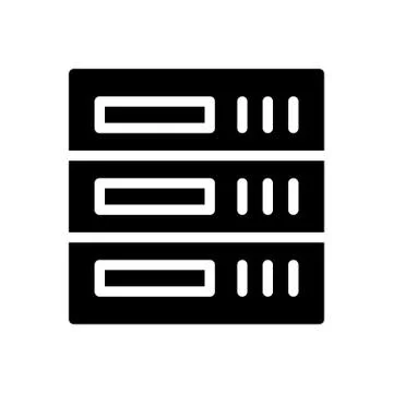 Database glyph flat icon Stock Illustration