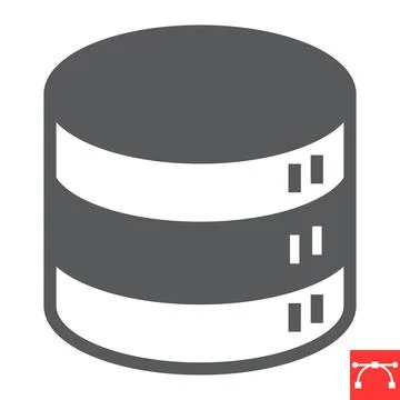 Database glyph icon Stock Illustration