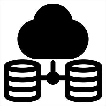 Database glyph icon vector illustration isolated on white background Stock Illustration