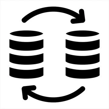 Database glyph icon vector illustration isolated on white background Illustrazione stock