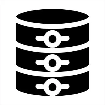 Database glyph icon vector illustration isolated on white background Stock Illustration