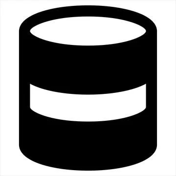 Database glyph icon vector illustration isolated on white background Stock Illustration