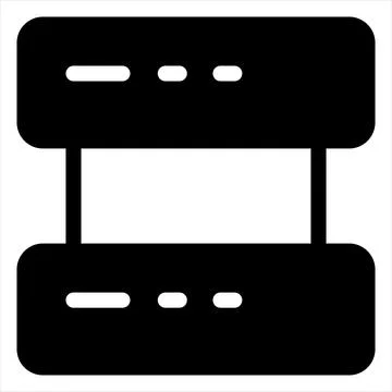 Database glyph icon vector illustration isolated on white background Stock Illustration