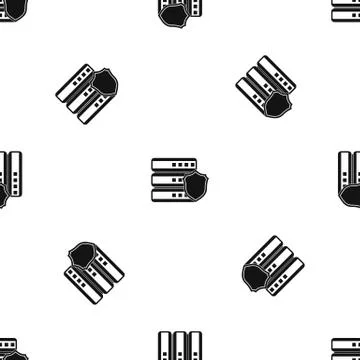 Database with gray shield pattern seamless black Stock-Illustration