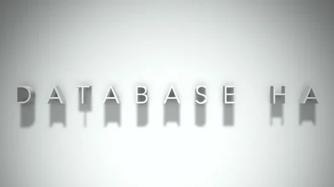 Database ha 3D title animation with shadows on a white background Stock Footage 297016902