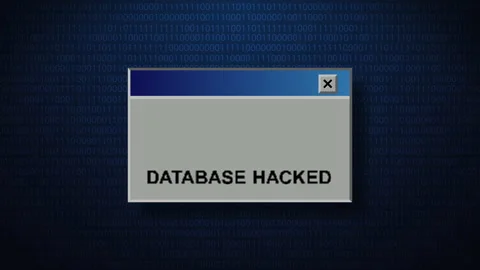 Database hacked Sign Glitch animation Stock Footage 194010934