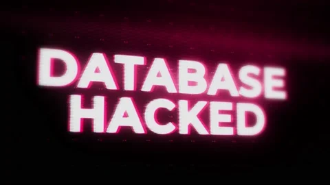 Database Hacked Warning Alert Error Message flashing on Screen, Computer system Stock Footage 219078812