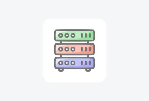 Database hosting  fully editable vector icon Illustrazione stock