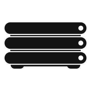 Database hosting icon showing server farm or data center Illustrazione stock