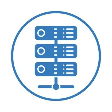 Database, hosting, server icon. Blue version. Illustrazione stock