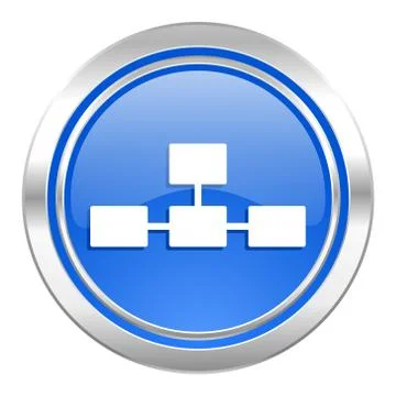 Database icon, blue button. Stock Illustration