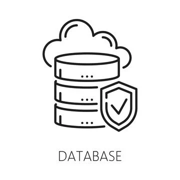 Database icon, CMS content management system cloud Stock Illustration